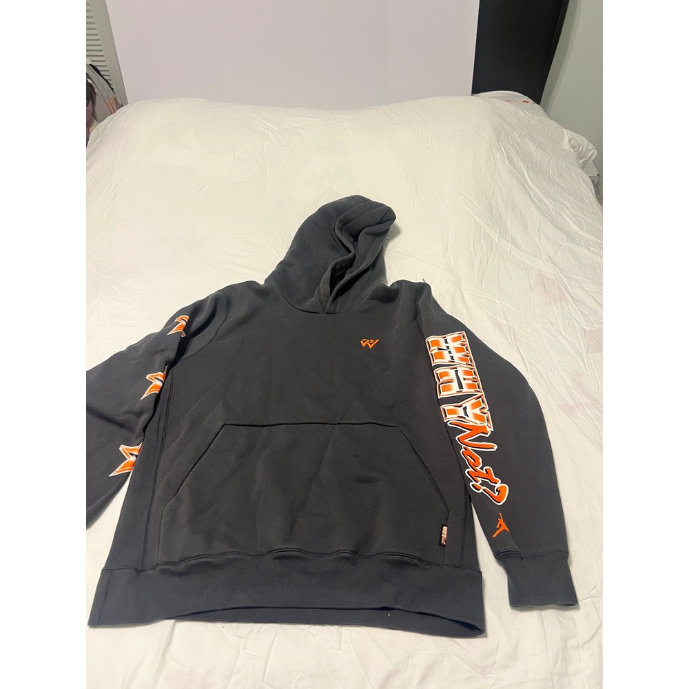 Jordan Russell Westbrook Why Not Hoodie Mens XL Black Orange Graphic Pullover